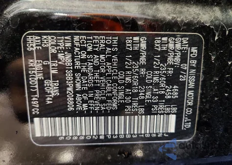 2023 Nissan Rogue Sv из США, поврежденный, VIN JN8BT3BB3PW208806